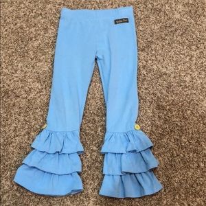 Toddler girl blue ruffled pants